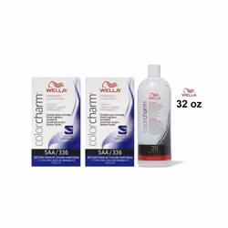 +Dev(Vol.20)32oz) Wella 5AA Light Brown Intense Ash Color Charm Permanent Liquid Haircolor - 5AA(2