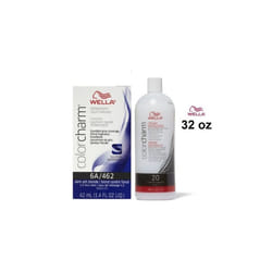 32oz) Wella 6A Dark Ash Blonde Color Charm Permanent Liquid Haircolor - 6A+Dev(Vol.20