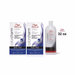 +Dev(Vol.20)32oz) Wella 6A Dark Ash Blonde Color Charm Permanent Liquid Haircolor - 6A(2