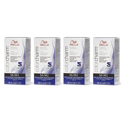 Wella 6A Dark Ash Blonde Color Charm Permanent Liquid Haircolor - 6A/462 - pack of 4