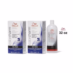 +Dev(Vol.20)32oz) Wella 9A Pale Ash Blonde Color Charm Permanent Liquid Haircolor & Developer (Vol. 20) - 9A(2