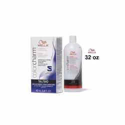 32oz) Wella 9A Pale Ash Blonde Color Charm Permanent Liquid Haircolor & Developer (Vol. 20) - 9A+Dev(Vol.20
