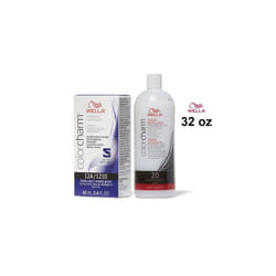 32oz) Wella 12A Frosty Ash Color Charm Permanent Liquid Haircolor & Developer (Vol. 20) - 12A+Dev(Vol.20