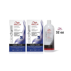 +Dev(Vol.20)32oz) Wella 12AA Nordic Blonde Color Charm Permanent Liquid Haircolor - 12AA(2