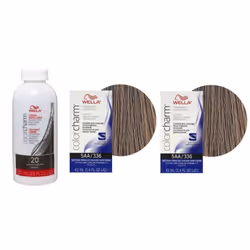 3.6oz) Wella 12AA Nordic Blonde Color Charm Permanent Liquid Haircolor - 5AA+5AA+Dev (Vol. 20