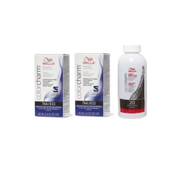 3.6oz) Wella 12C Ultra Light Blonde Color Charm Permanent Hair Colour - 7AA+7AA+Dev (Vol. 20