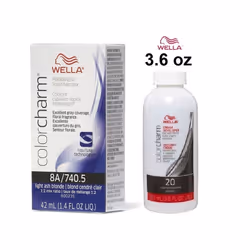 3.6oz) Wella 12C Ultra Light Blonde Color Charm Permanent Hair Colour - 8A + Dev (Vol. 20