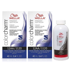 3.6oz) Wella 12C Ultra Light Blonde Color Charm Permanent Hair Colour - 12A+12A+Dev (Vol. 20