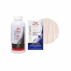 3.6oz) Wella 12C Ultra Light Blonde Color Charm Permanent Hair Colour - 12A+Dev (Vol. 20