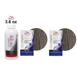 3.6oz) Wella 12C Ultra Light Blonde Color Charm Permanent Hair Colour - 4A+4A+Dev (Vol.20