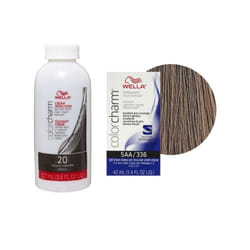 3.6oz) Wella 12C Ultra Light Blonde Color Charm Permanent Hair Colour - 5AA + Dev (Vol. 20