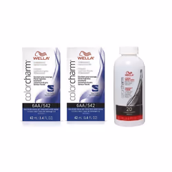 3.6oz) Wella 12C Ultra Light Blonde Color Charm Permanent Hair Colour - 6AA+6AA+Dev (Vol.20