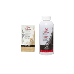 3.6oz) Wella 10N Satin Blonde Color Charm Permanent Liquid Haircolor - 10N+Dev(Vol.20