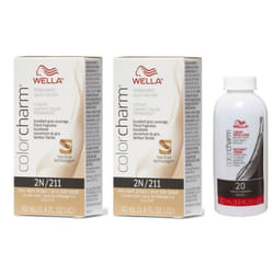 +Dev(Vol.20)3.6oz) Wella 2N Very Dark Brown Color Charm Permanent Liquid Haircolor - 2N(2