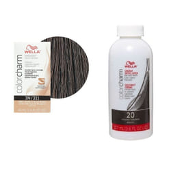 3.6oz) Wella 3N Dark Brown Color Charm Permanent Liquid Haircolor - 3N+Dev(Vol.20