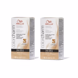 ) Wella 1N Black Color Charm  Permanent Liquid Haircolor - 1N - (2pks