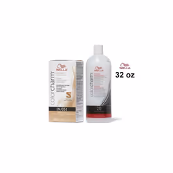 32oz) Wella 1N Black Color Charm  Permanent Liquid Haircolor - 1N+Dev(Vol.20