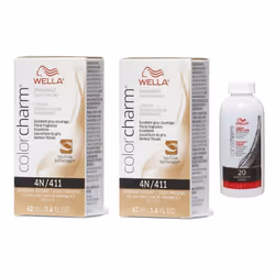 Wella 4N Medium Brown Color Charm Permanent Liquid Haircolor - 4N Medium Brown