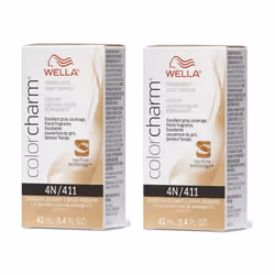 ) Wella 4N Medium Brown Color Charm Permanent Liquid Haircolor - 4N - (2pks