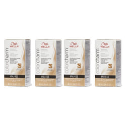 ) Wella 4N Medium Brown Color Charm Permanent Liquid Haircolor - 4N - (4pks