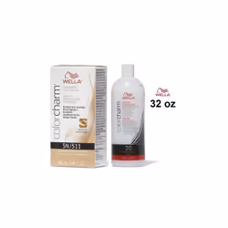 32oz) Wella 5N Light Brown Color Charm Permanent Liquid Haircolor - 5N+Dev(Vol.20
