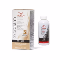 3.6oz) Wella 5N Light Brown Color Charm Permanent Liquid Haircolor - 5N + Dev (vol.20