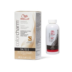 3.6oz) Wella 5N Light Brown Color Charm Permanent Liquid Haircolor - 5N + Dev (vol.20