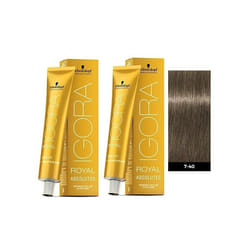 Schwarzkopf Igora Royal 7-40 Medium Blonde Beige Natural Permanent Color - 2pks