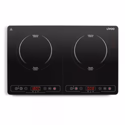 Livoo DOC236, Black, Countertop, 58 cm, Zone induction hob, Glass, 2 zone(s)