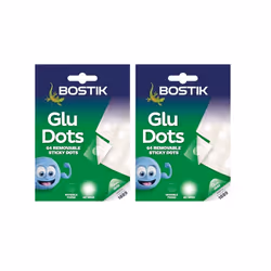 Bostik Glu Dots â Removable, Double Sided Clear Glue Dots, For Instant Fixing & Crafts, No Mess, x64 (Pack of 2)
