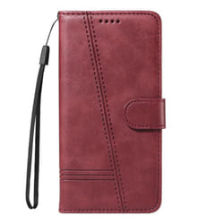 Emboss Lines Flip Leather Case for Redmi Note 13 Pro Plus Note13 Pro 4G 12pro+ 12s 12 Turbo 11s 10 9 8T Cards Solt Wallet Bo - burgundy, redmi note 8T