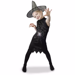 ) Witch costume with hat for girls - 5 to 6 years (110-116 cm