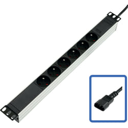 Lanview POWER STRIP 19 - 6 WAY - FULL ALUMINIUM WITH C14 UPS PORT power distribution unit (PDU) Black