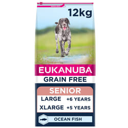 Eukanuba Grain Free Complete Dry Dog Food for Senior Large and Giant Breeds with Ocean Fish 12 kg
