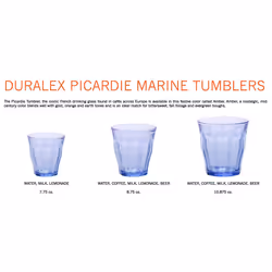 Duralex GG909 Picardie Tumblers, 310 mL, Marine Blue (Pack of 6)