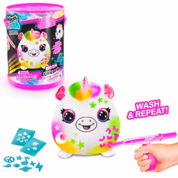 Canal Toys Airbrush Plush Neon Squish Pals Paint Can, Children's drawing kit, 6 yr(s), Multicolour