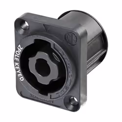 NEUTRIK - 2 Pole SpeakON Chassis Connector, Black D-size Flange, Vertical PCB Mount