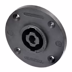 NEUTRIK - 4 Pole Chassis Connector, Black Round G Size Flange, Countersunk Holes