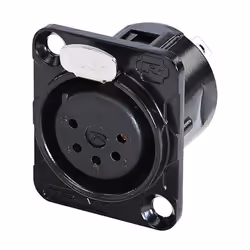 REAN - 5  Pole XLR Panel Mount Socket, Black