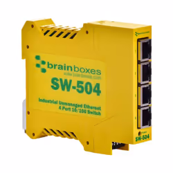 BRAINBOXES - 4-Port Industrial Ethernet Switch, DIN Rail Mountable