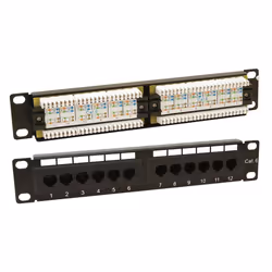 KAUDEN - 10" 1U Rack Mount 12 Port Cat6 Patch Panel