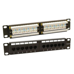 KAUDEN - 10" 1U Rack Mount 12 Port Cat6 Patch Panel