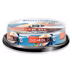 PHILIPS - 8x Speed Double Layer DVD+R DL Blank DVDs - Spindle 10 Pack