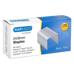 RAPESCO - 24/8mm Hard Wire Galvanised Steel Staples - Pack of 5000