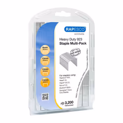 RAPESCO - 923 Heavy Duty Galvanised Metal Staples Multipack - Pack of 3200 Assorted