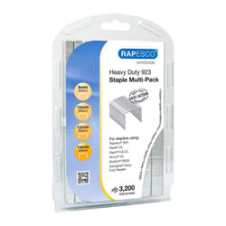 RAPESCO - 923 Heavy Duty Galvanised Metal Staples Multipack - Pack of 3200 Assorted
