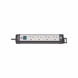 BRENNENSTUHL - Premium-Line 4 Gang Switched Extension Lead, 1.8m Black / Grey