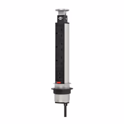 BRENNENSTUHL - Tower Power Pop-Up Mains Extension Lead with USB Charging, 3 Gang, 3m Lead
