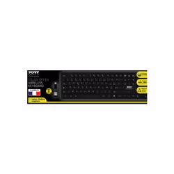 Port Designs 900752-W-FR, Full-size (100%), Wireless, RF Wireless, Membrane, AZERTY, Black