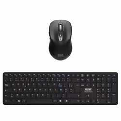Port Designs 900907RUK, Full-size (100%), Wireless, Bluetooth, Scissor key switch, Black, Mouse included